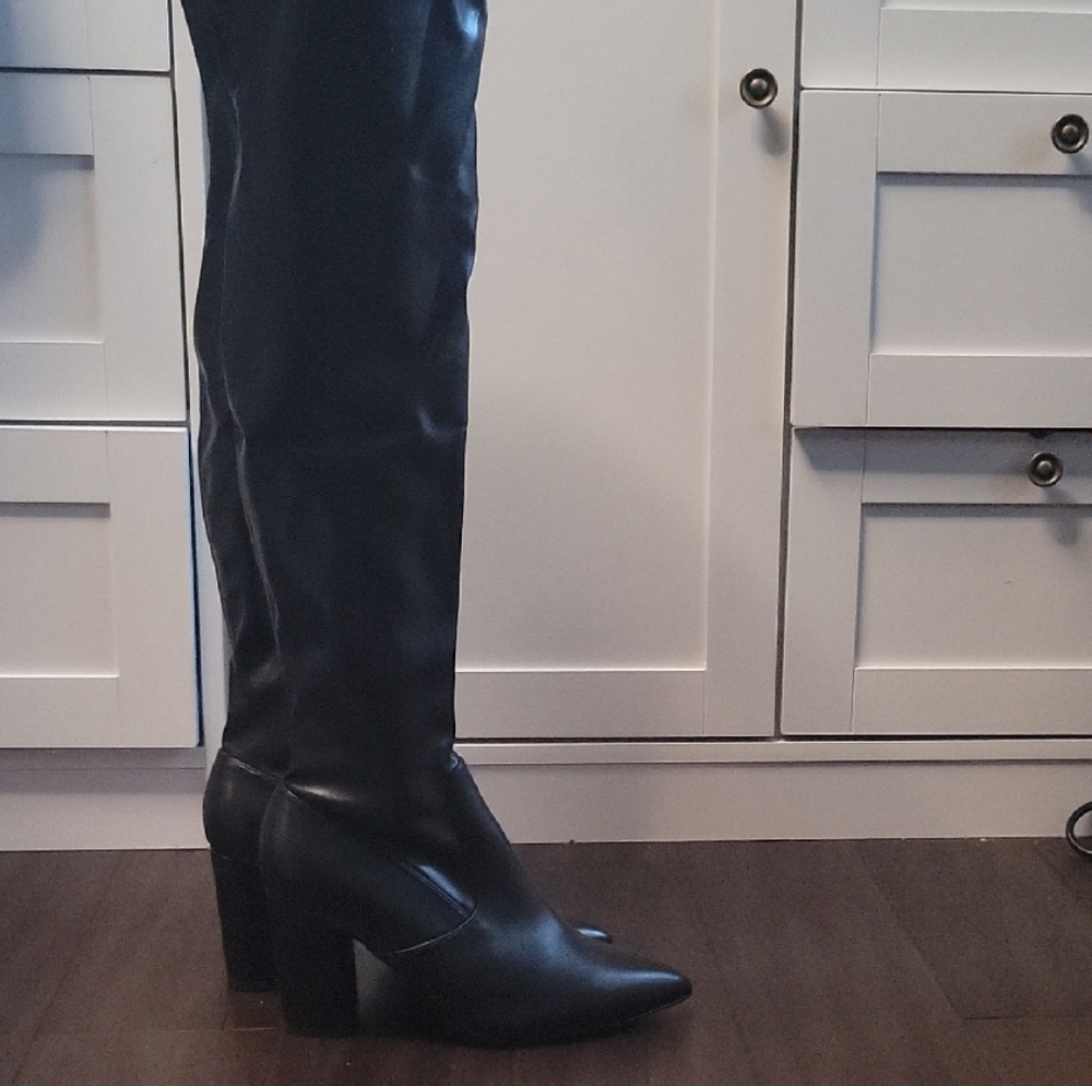 JustFab Black Over the Knee Boots